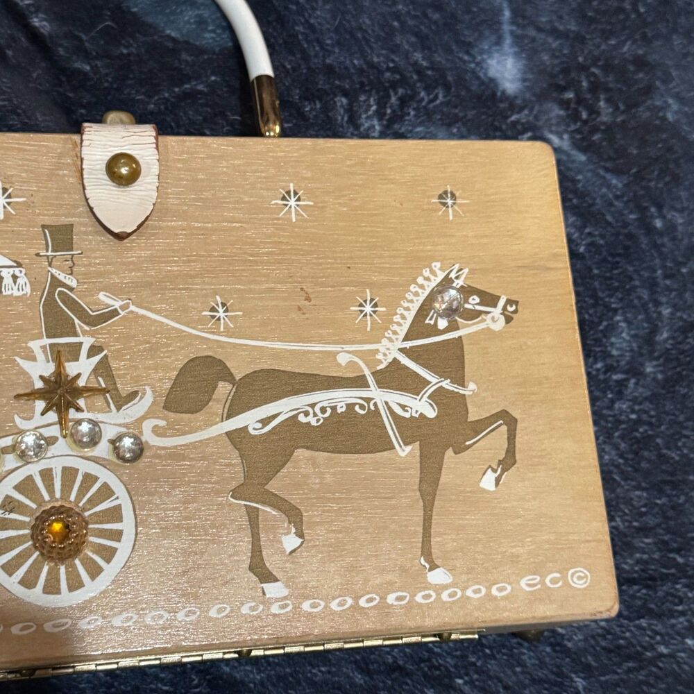 Vintage 1962 Enid Collins of Texas Carriage Trade Jeweled  Box Purse All Jewels - Picture 7 of 15